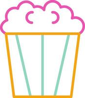 Popcorn Icon Design Symbol Line Multicolors vector