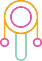 Drum Icon Design Symbol Line Multicolors vector