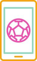 A tablet with a soccer ball on it vector
