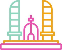 Democracy Monument Icon Design Symbol Line Multicolors vector