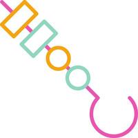 Skewer Icon Design Symbol Line Multicolors vector