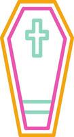 Coffin Icon Design Symbol Line Multicolors vector