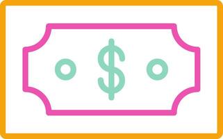 Money Icon Design Symbol Line Multicolors vector