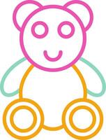 Plush Toy Icon Design Symbol Line Multicolors vector