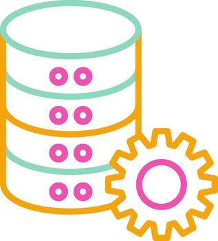 Database Management Icon Design Symbol Line Multicolors vector