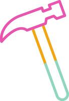 Hammer Icon Design Symbol Line Multicolors vector