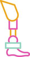 Bionic Leg Icon Design Symbol Line Multicolors vector
