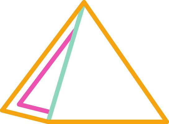 Pyramids Icon Design Symbol Line Multicolors