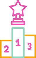 Podium Icon Design Symbol Line Multicolors vector