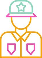 Soldier Icon Design Symbol Line Multicolors vector