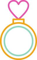 Ring Icon Minimalist Symbol Line Multicolor vector