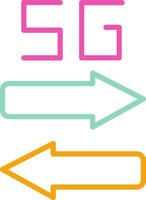 High speed Icon Minimalist Symbol Line Multicolor vector