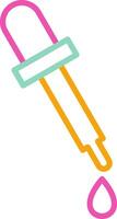 Pipette Icon Minimalist Symbol Line Multicolor vector