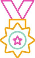 A medal with a star on it vector