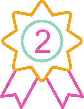 A star with the number two on it vector