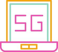 Laptop Computer Icon Minimalist Symbol Line Multicolor vector