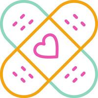 Band Aid Icon Minimalist Symbol Line Multicolor vector