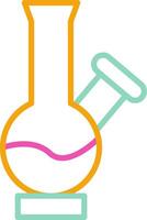 Bong Icon Minimalist Symbol Line Multicolor vector