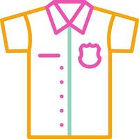 Police Uniform Icon Minimalist Symbol Line Multicolor vector