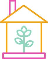 Eco Home Icon Minimalist Symbol Line Multicolor vector