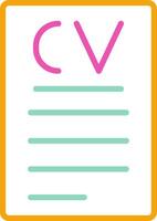 CV Icon Minimalist Symbol Line Multicolor vector