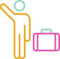 Passenger Icon Minimalist Symbol Line Multicolor vector