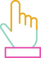 One Finger Icon Minimalist Symbol Line Multicolor vector