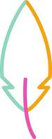 Feather Icon Minimalist Symbol Line Multicolor vector