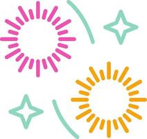 Two suns and stars in a circle vector
