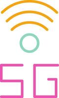 Wifi Icon Minimalist Symbol Line Multicolor vector