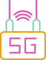Router Device Icon Minimalist Symbol Line Multicolor vector