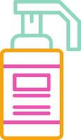 A bottle of hand sanitizer with a pink handle vector