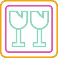 Fragile Icon Minimalist Symbol Line Multicolor vector