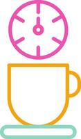 Coffee Break Icon Minimalist Symbol Line Multicolor vector