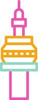 Cn Tower Icon Minimalist Symbol Line Multicolor vector