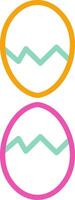 Egg Fight Icon Minimalist Symbol Line Multicolor vector