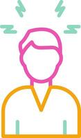 Stress Icon Minimalist Symbol Line Multicolor vector