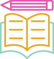 An open book with a pencil and a pencil vector