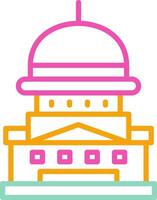 Capitol Icon Minimalist Symbol Line Multicolor vector