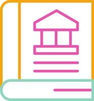 Guide Book Icon Minimalist Symbol Line Multicolor vector