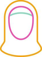Hijab Icon Minimalist Symbol Line Multicolor vector