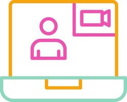 Videochat Icon Minimalist Symbol Line Multicolor vector