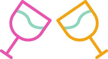 Cheers Icon Minimalist Symbol Line Multicolor vector