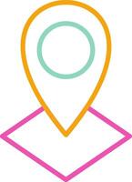 Location Pin Icon Minimalist Symbol Line Multicolor vector