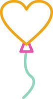 Balloon Icon Minimalist Symbol Line Multicolor vector