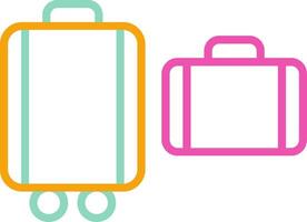 Two suitcases are shown in different colors vector