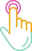 Double tap Icon Minimalist Symbol Line Multicolor vector