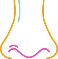 Nose Icon Minimalist Symbol Line Multicolor vector