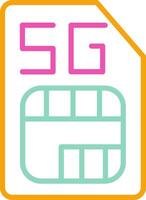 Sim Card Icon Minimalist Symbol Line Multicolor vector