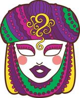 Mask of mardi grass in the festival. Colorful of carnival celebration in French. vector